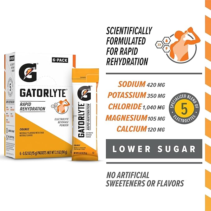 Gatorlyte Rapid Rehydration Electrolyte Beverage, Variety Pack, Lower Sugar - Image 3