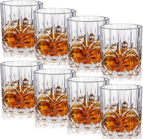 8 Sets Plastic Whiskey Glasses 14 oz Unbreakable Whiskey Drinking Glasses Old by Unknown