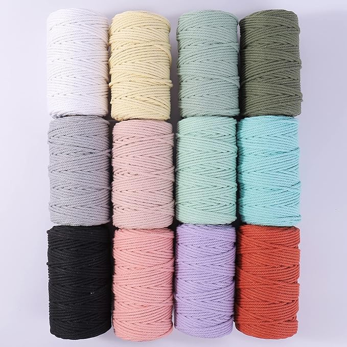 Bluish Green Macrame Cord 4mm x 109Yards, Colored Cotton Rope Craft Cord - Image 5