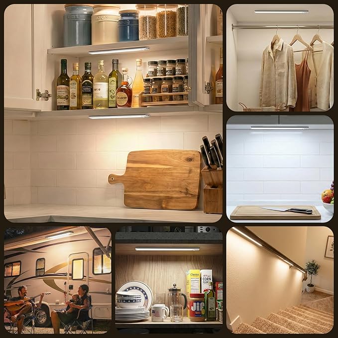 Reoshine Motion Sensor Light Indoor, 80 LED Under Cabinet Lighting Battery - Image 9