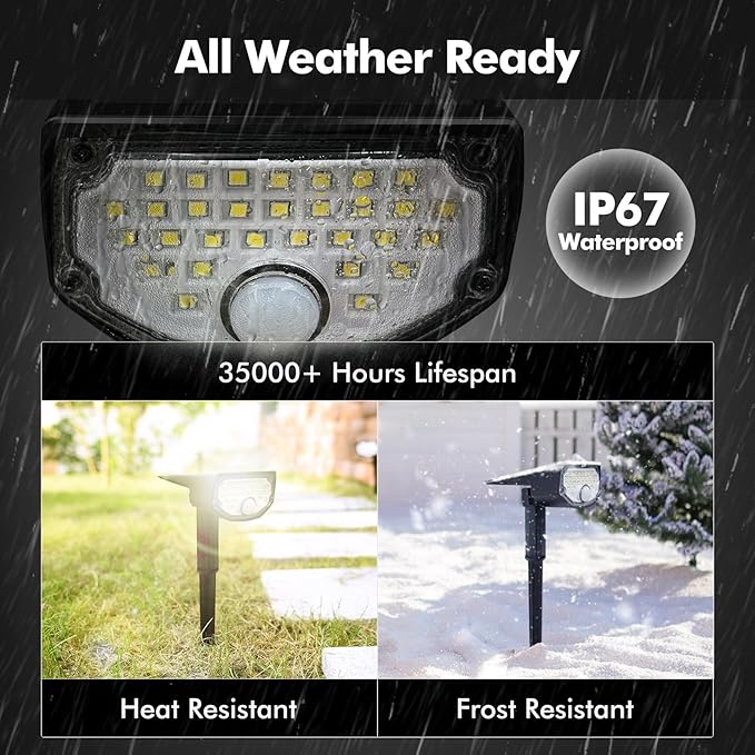 AloftSun Solar Motion Sensor Outdoor Lights, Waterproof Motion Sensor Spot - Image 6