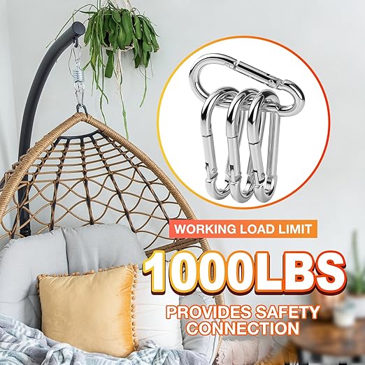 10Pack 5.5 Inch Spring Snap Hooks, Heavy Duty Carabiner Clips - Image 5