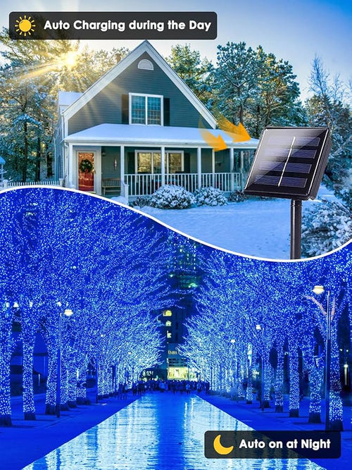 2 Pack 200 LED Solar String Lights Outdoor, Solar Christmas Lights - Image 2