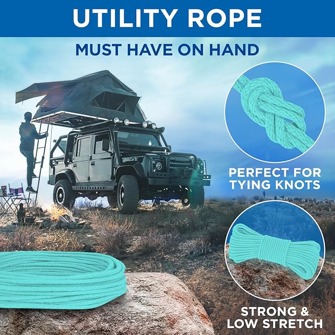 TECEUM Cotton Rope 3/16” – 100 FT – Strong All-Purpose Braided Rope – Natural - Image 6