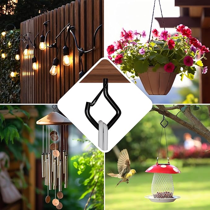 20 PCS Screw Hooks with Safety Buckle, Heavy Duty Ceiling Hooks - Image 6