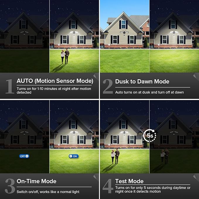 SANSI 36W LED Motion Sensor Outdoor Lights, Hardwired Security Light Motion - Image 3