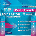 HydroMATE Electrolyte Powder Fruit Punch Hydration Packets Low Sugar 16 Count by HydroMATE