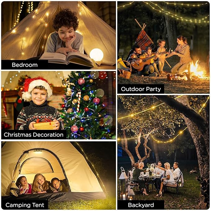 OGERY 3-Pack Camping String Lights, 4 in 1 Quick Storage 32.8FT Rechargeable - Image 7