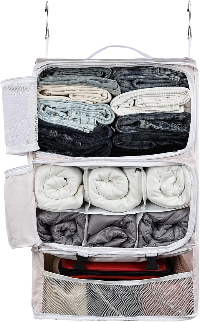 Surblue Hanging Shelves Travel Storage Bag Compression Packing Cube by SURBLUE