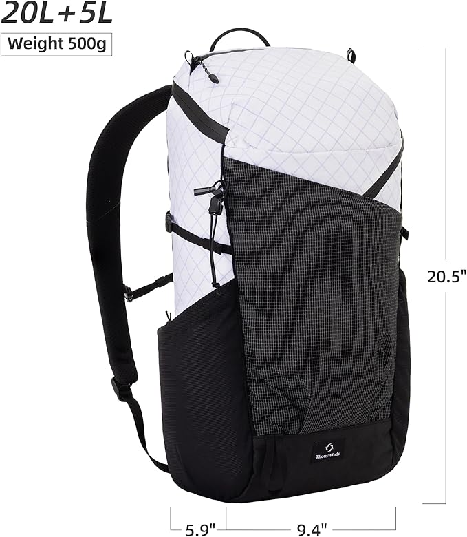 Thous Winds Ultralight Backpack, 20+5L Waterproof Hiking Daypack, EPX200 Fabric - Image 9