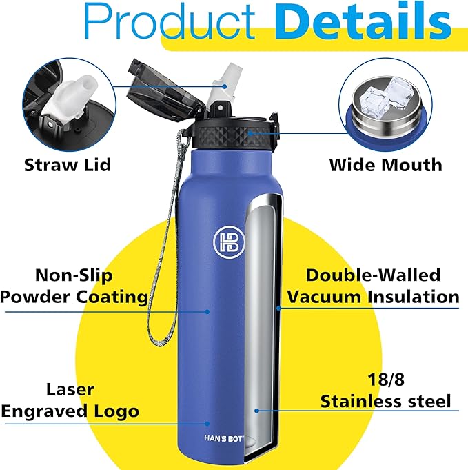 Han's Bottle Sports Water Bottle - 24 Oz - Image 5