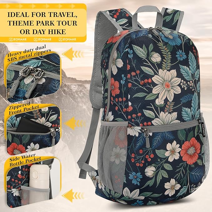 ZOMAKE Ultra Lightweight Hiking Backpack 20L, Packable Small Backpacks Water - Image 4