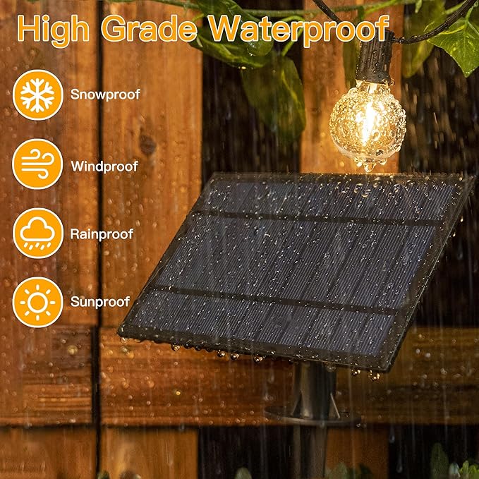 Ollny 60FT Solar Lights Outdoor, Waterproof Remote Control Dimmable Timers - Image 4