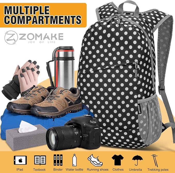 ZOMAKE Lightweight Packable Backpack, Foldable Backpacks Small Daypack - Image 4