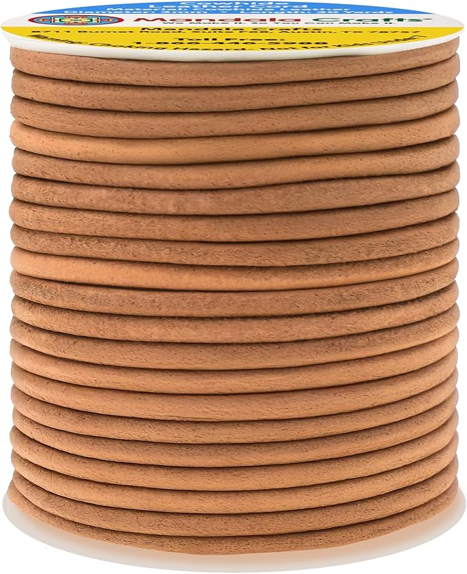 Mandala Crafts Round Genuine Camel Leather Cord - Image 2