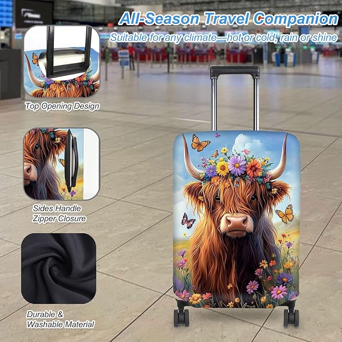 Luggage Cover Protector for 26-28 Inch Suitcases, TSA Approved Elastic Travel - Image 3