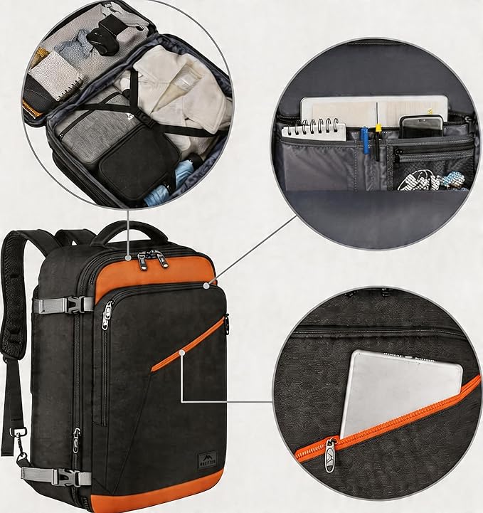 MATEIN Carry on Backpack for Airplanes, Expandable Travel Backpack Airline - Image 7