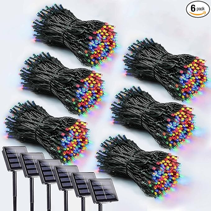 6 Pack 600 LED Solar String Lights by EEW