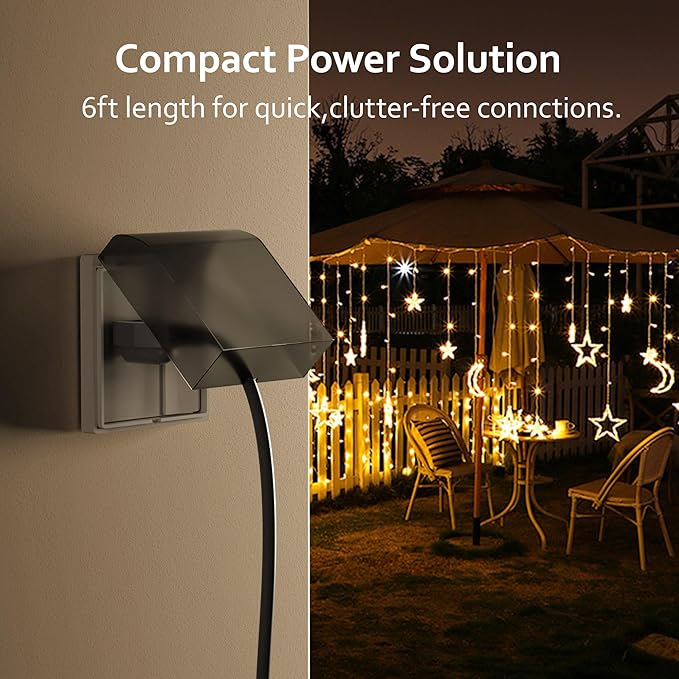 BN-LINK 6ft Indoor Outdoor Extension Cord 16/3 SJTW, 2 Pack, Weather Resistant - Image 2