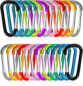 24pc Aluminum Carabiner Clip D Ring, Keychain Spring Hook, Small Carabiners Set by Zalava