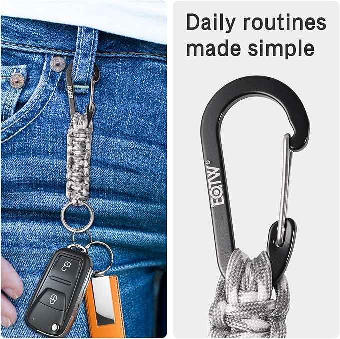 EOTW Paracord Keychain for Men Women Paracord Carabiner Backpack Keychain - Image 4