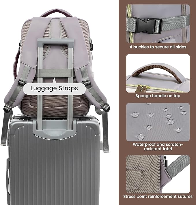 LOVEVOOK 50L Travel Backpack Carry On Airline Approved, Large Backpack - Image 5