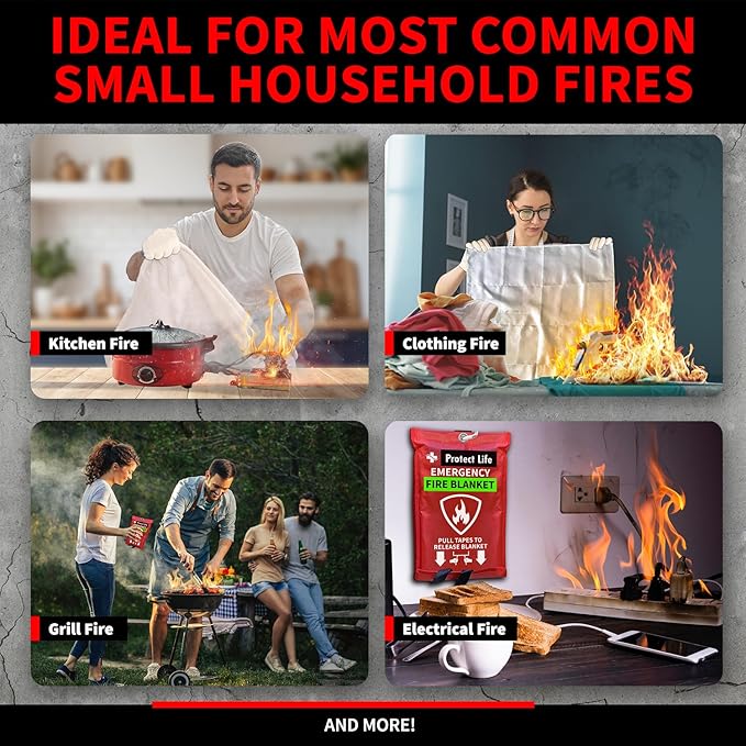 Protect Life Saving Emergency Fire Blankets 4 Pack - Image 6