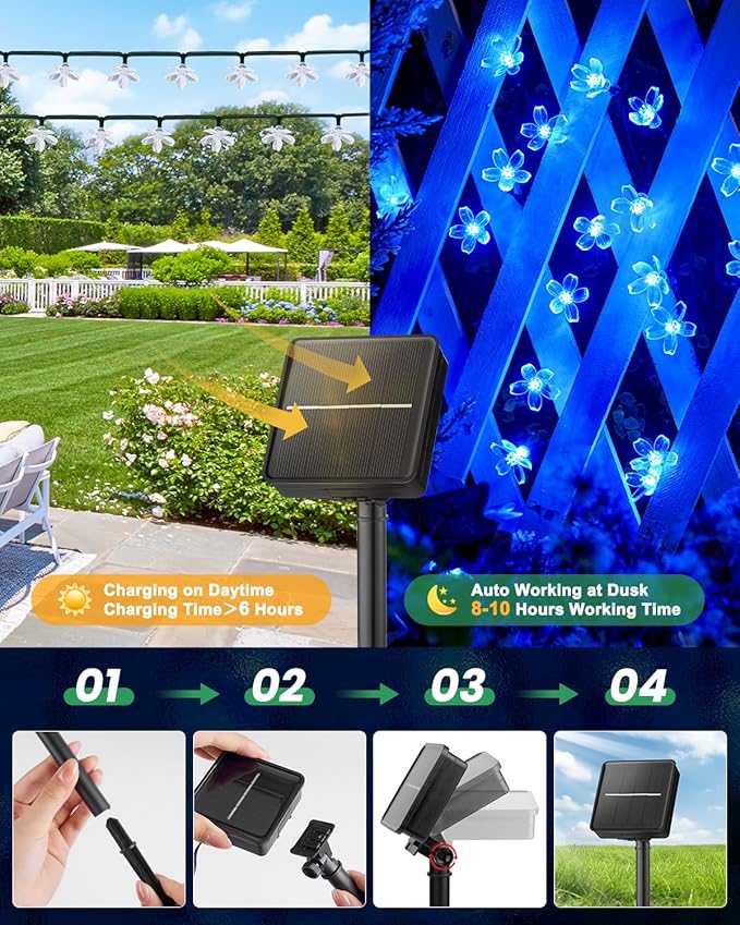 Brightown 60 LED Solar Flower String Lights - Image 5