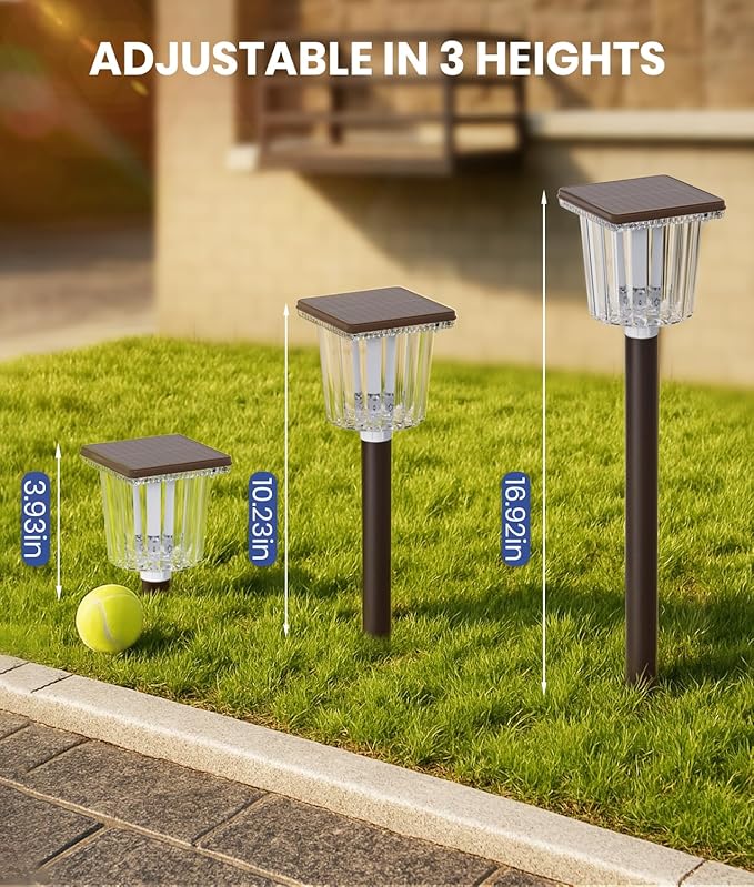 Super Bright Solar Pathway Lights Outdoor Powered 2-Pack, Adjustable Warm&Cool - Image 6