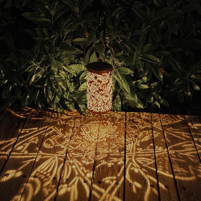 Solar Cardinal Lanterns Outdoor Hanging Decor Lantern, Waterproof Hollow Out - Image 3