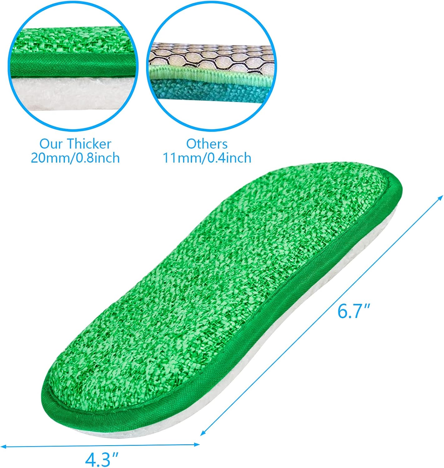 10 Pack Kitchen Dish Sponges Scrubber Non-Scratch Multi-Purpose Dishcloths, Sponge Along with Heavy Duty Scouring Power - Effortless Cleaning of Dishes, Pots and Pans