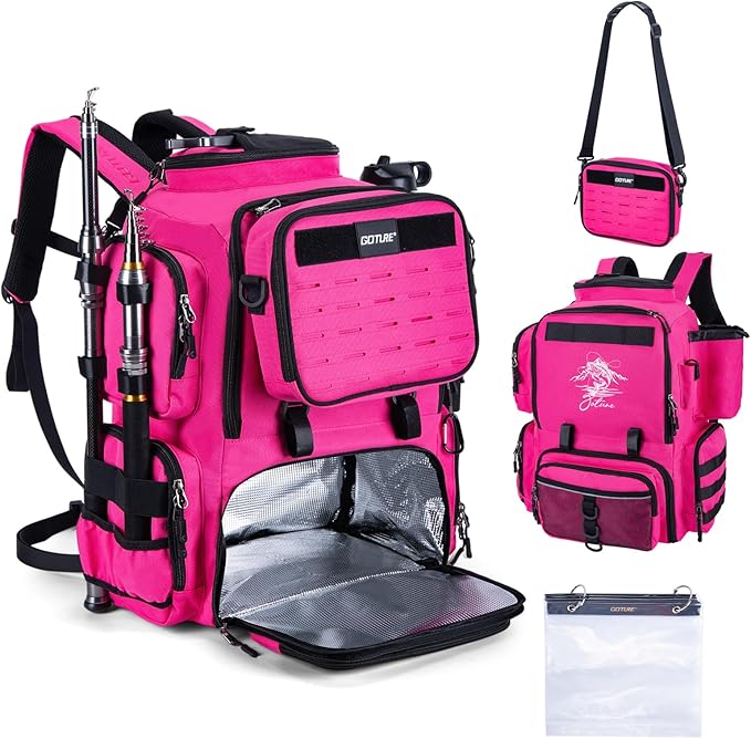 Goture Fishing Backpack, 58L 900D Water-Resistant Insulated Tackle Backpack by Goture