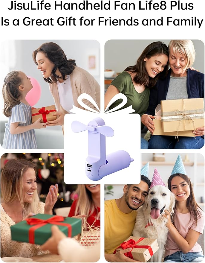JISULIFE Handheld Fan 8 Plus: All-in-One Mini Fan - Image 8
