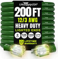200ft Outdoor/Indoor Extension Cord 12/3 Gauge Extra Heavy Duty 3 Prong SJTW by LifeSupplyUSA