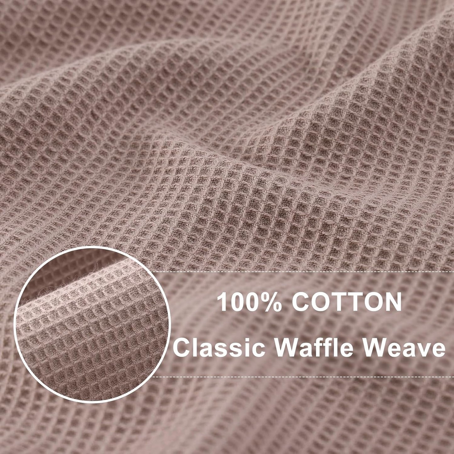 Homaxy 100% Cotton Waffle Weave Kitchen Towels - 6 Pack Soft and Absorbent Dish Towels - 16 x 26 Inches Quick Dry Hand Towels - Brown