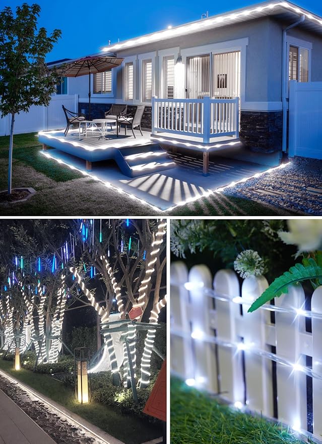 Brightown 2-Pack 39FT 100LED Solar Rope Lights, Solar Outdoor Lights IP65 - Image 6