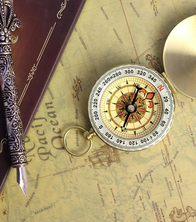 Waterproof Brass Compass for Hiking, Survival & Navigation – Large Dial Pocket - Image 7