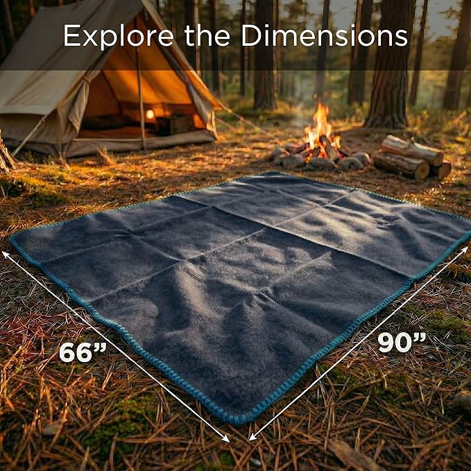Wool Camping Blanket – 70% Wool Heavy-Duty Military Style Throw, Warm & Washable - Image 3