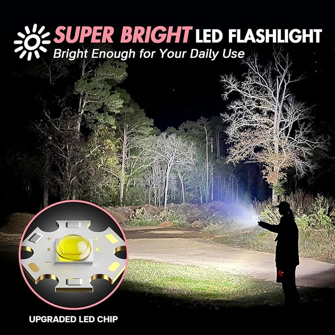 WdtPro LED Flashlight High Lumens SR2000 Pro, 2 Pack Brighter Tactical - Image 2