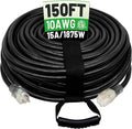 POWGRN 150 Ft 10AWG Black Outdoor Extension Cord Waterproof Heavy Duty 10 Gauge by POWGRN