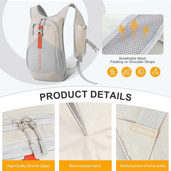 FIORETTO 10L Hiking Backpack for Women Men Mini Packable Backpack Lightweight - Image 7