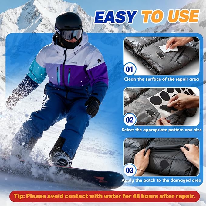 OAZ 35Pcs Down Jacket Repair Patch Kit Pre-Cut Nylon Patches - Image 7