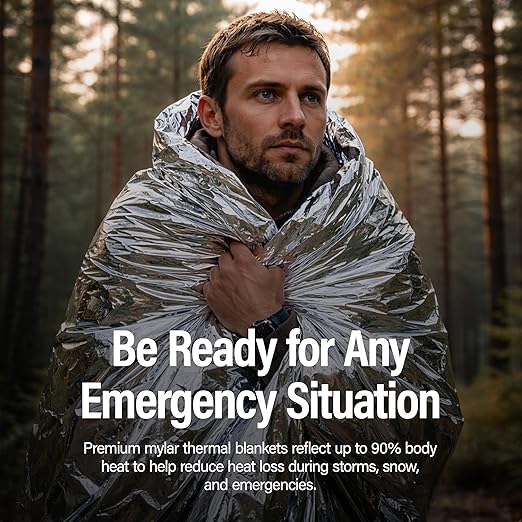 Ever Ready First Aid Mylar Rescue Blanket, Large Silver Thermal Sheet - Image 3