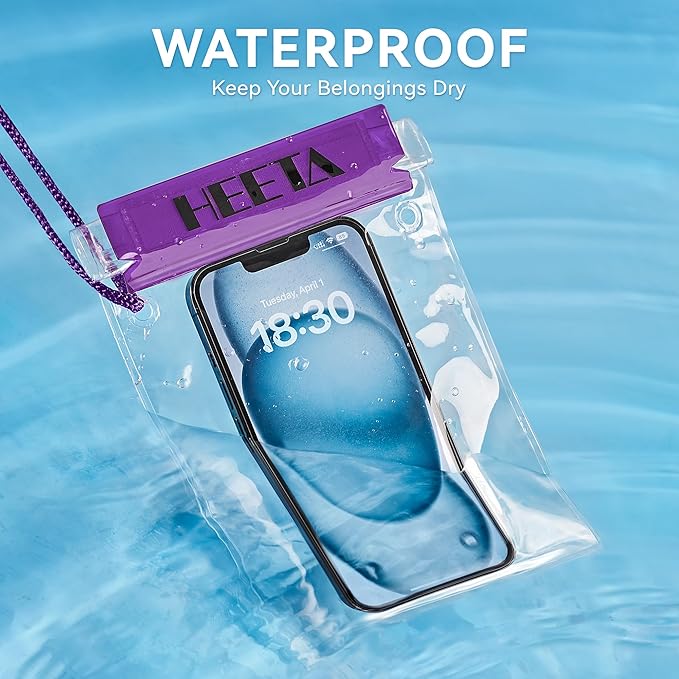 HEETA 5-Pack Clear Waterproof Dry Bag Pouch, Water Tight Cases Dry Bags - Image 2
