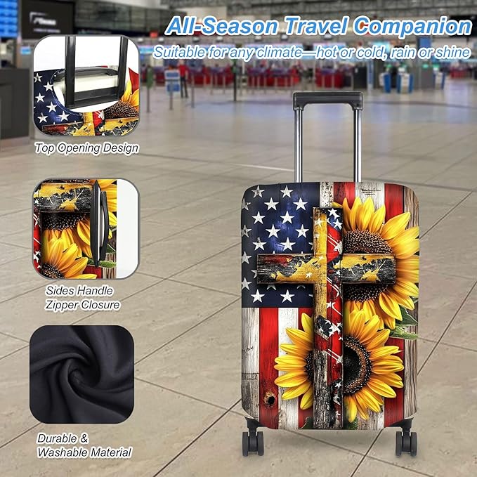 Luggage Cover Protector for 22-24 Inch Suitcases, TSA Approved Elastic Travel - Image 3
