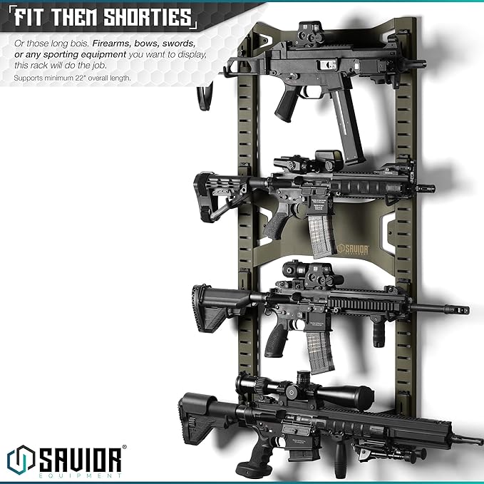 Savior Equipment Horizontal Steel Wall Mount Firearm Rifle Display Rack - Image 2