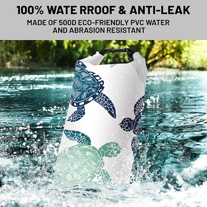 Waterproof Dry Bag, Roll Top Sea Turtle Small Waterproof Backpack - Image 2
