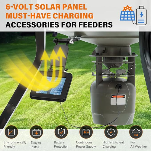 6V Solar Panel for Deer Feeder, Efficient Solar Panel Charger w/Adjustable - Image 2