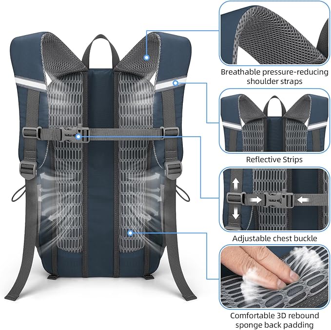 RealCool Hiking Backpack for Men Women, 20L Lightweight Waterproof Travel - Image 4