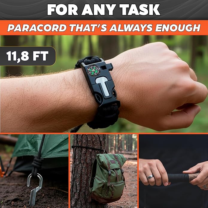 Paracord Bracelets for Men and Women – Adjustable Survival Paracord Bracelet - Image 6
